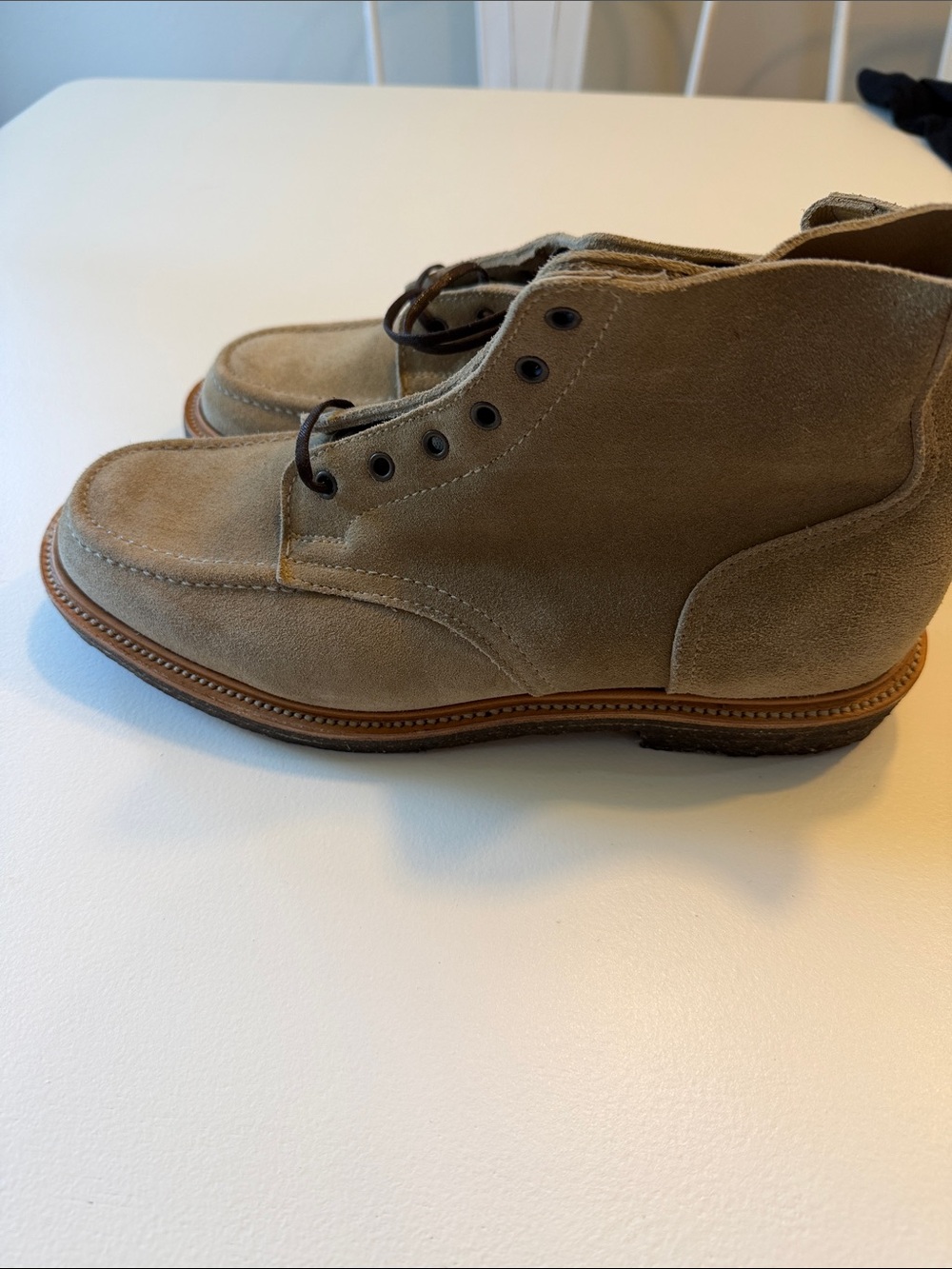 Todd Snyder X Sanders Apron Suede Lace-Up Tan Boots. Sz 9. Box27